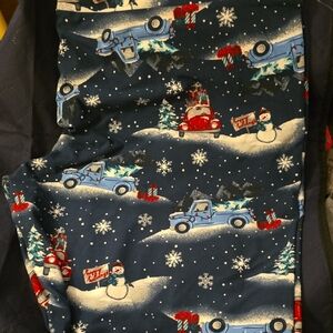 Festive Blue Plus Size Ladies Leggings